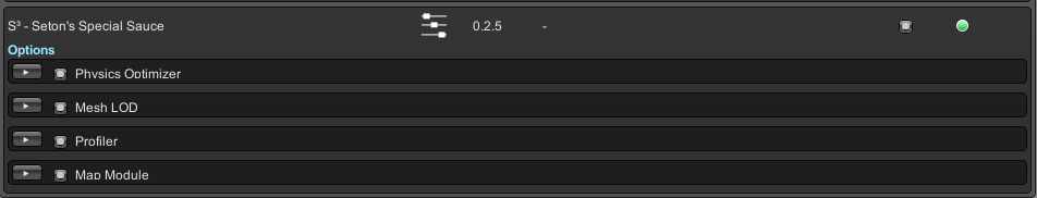 All S³ modules in the UMM settings page