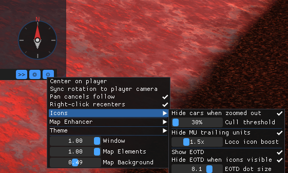 Icon controls settings