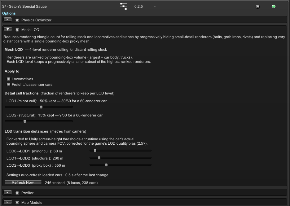Mesh LOD settings